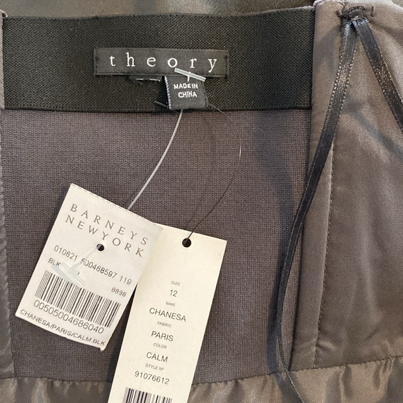 NWT Theory Chanesa Velvet & Silk Dark Brown Strapless Dress, Size 12 - Picture 14 of 17